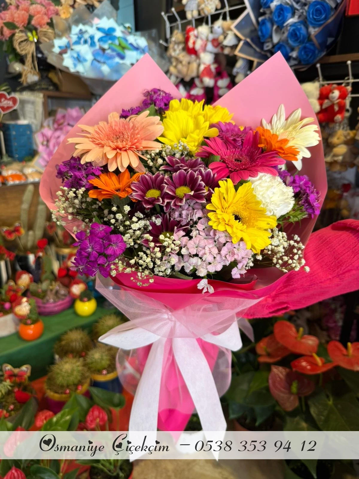 Kasımpatı Mevsim Bahar Çiçekleri Buketi