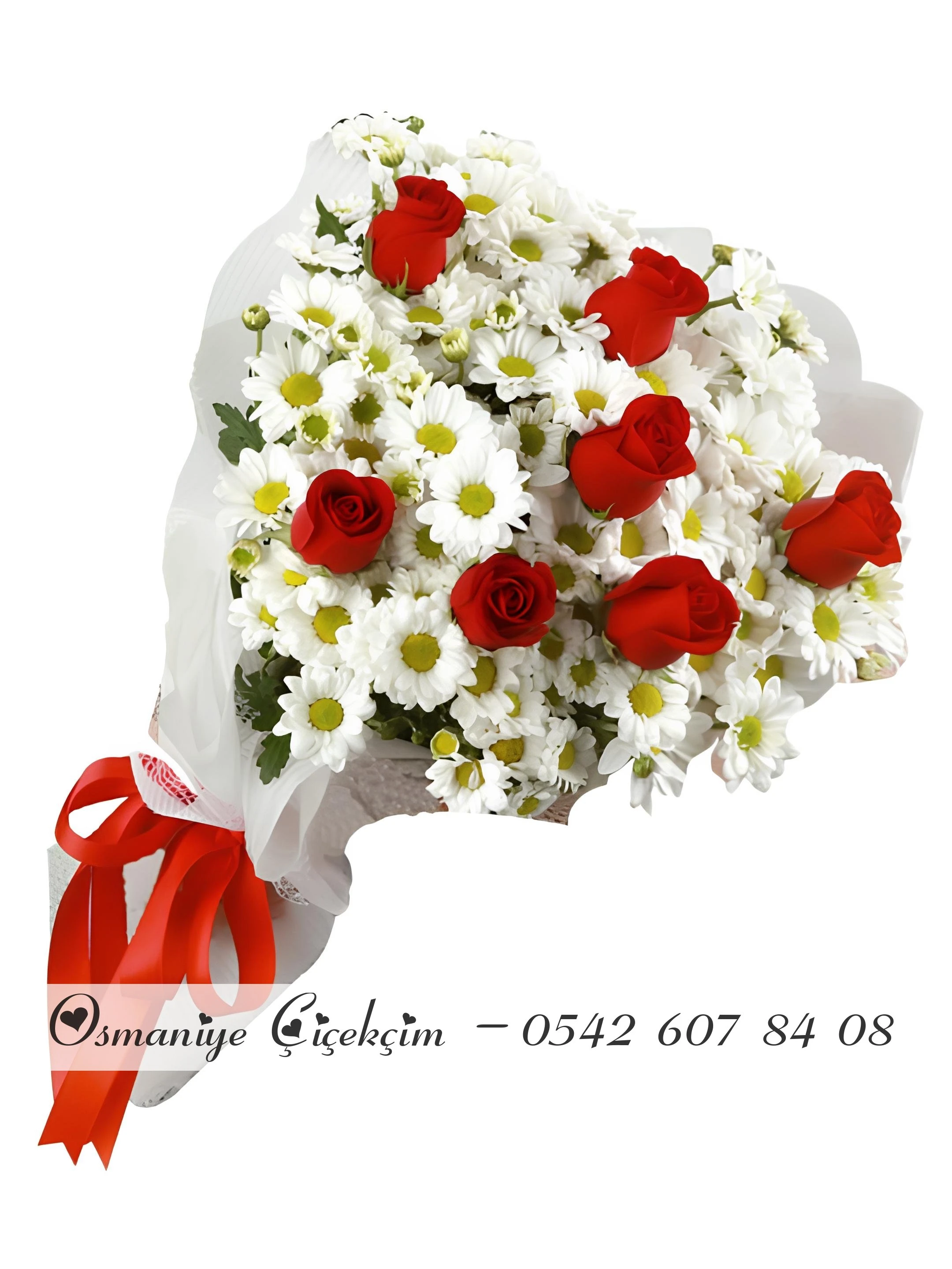 Papatya Ve Gül Buketi