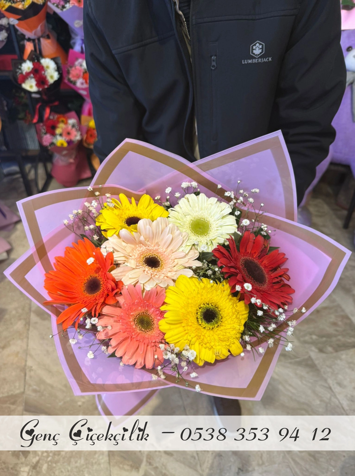 Renkli Gerbara Buketi