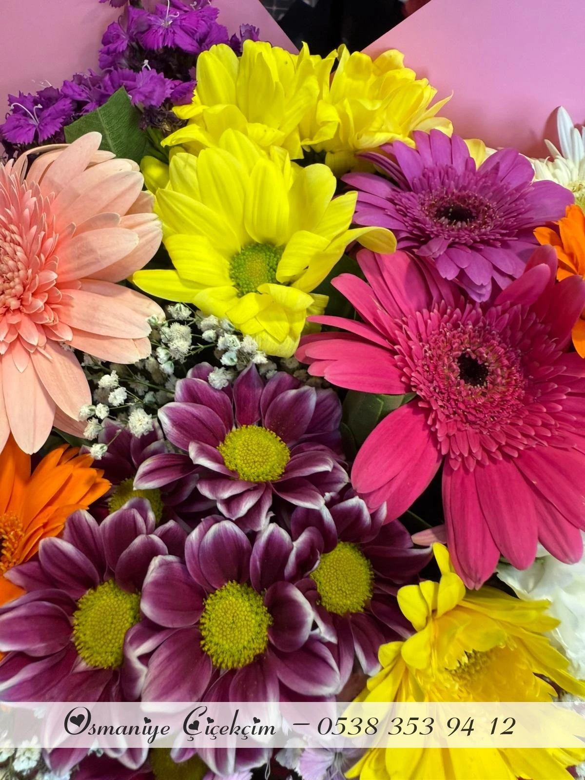 Kasımpatı Mevsim Bahar Çiçekleri Buketi