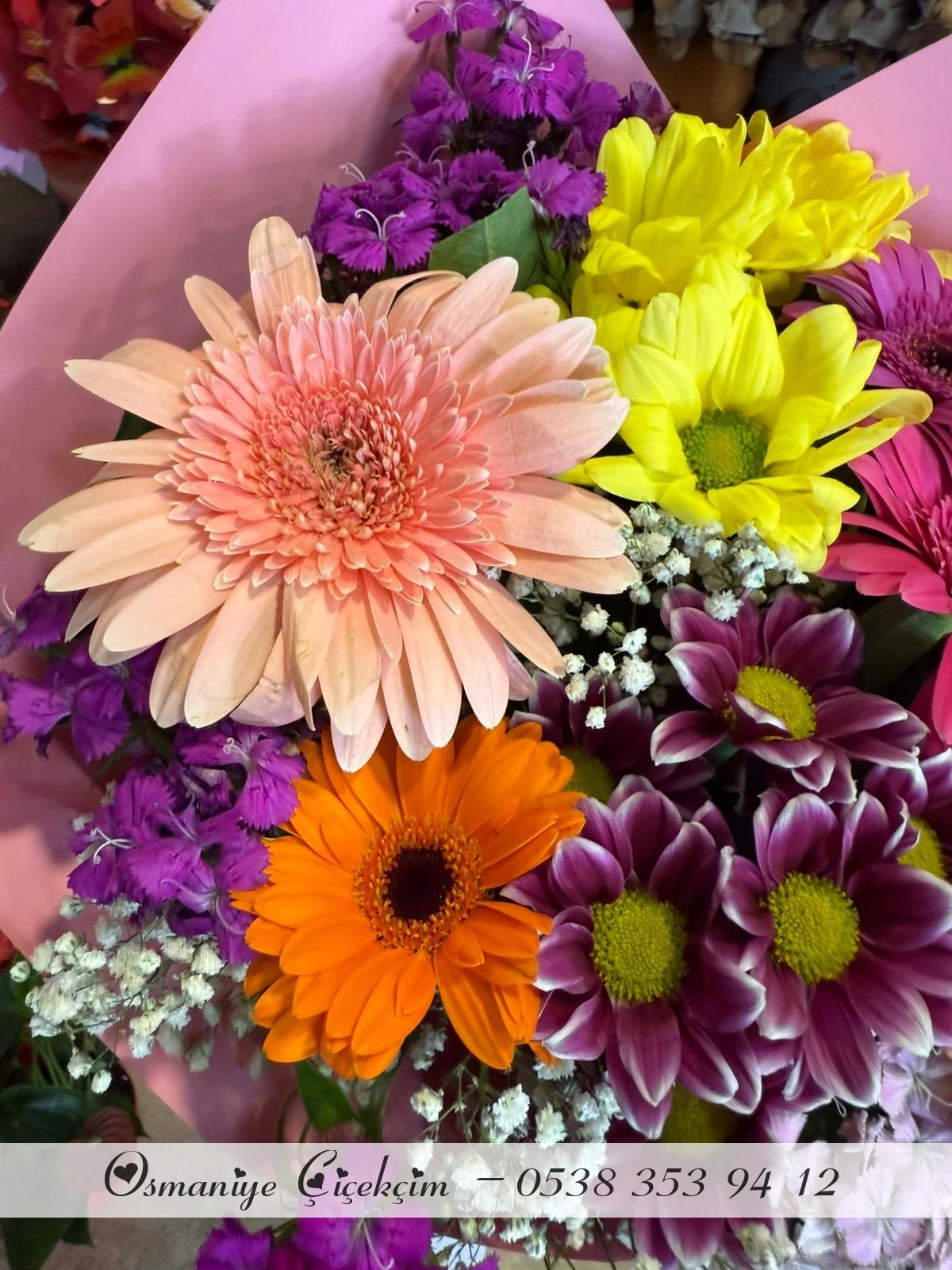 Kasımpatı Mevsim Bahar Çiçekleri Buketi