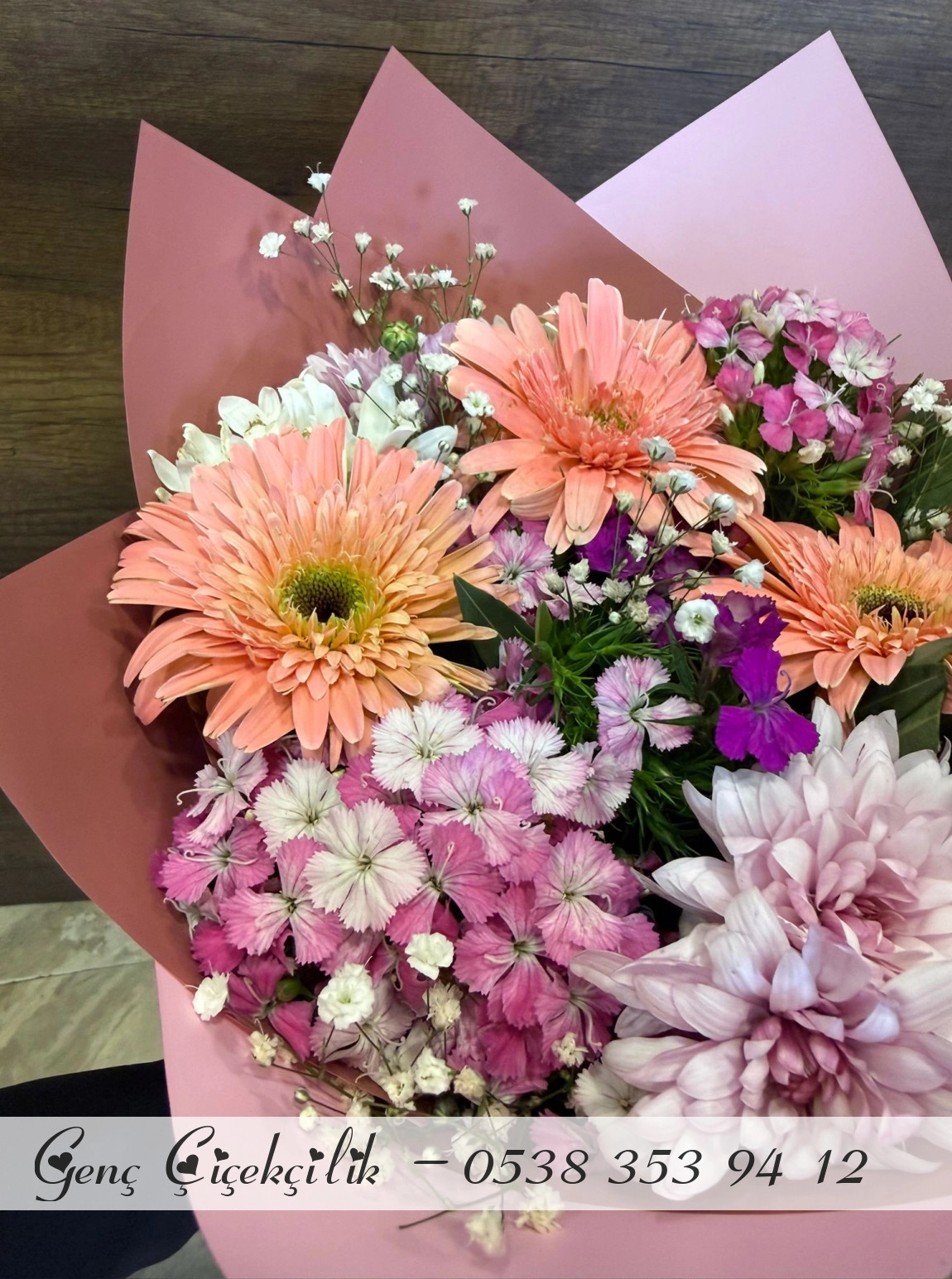 Pembe Gerbara Buketi