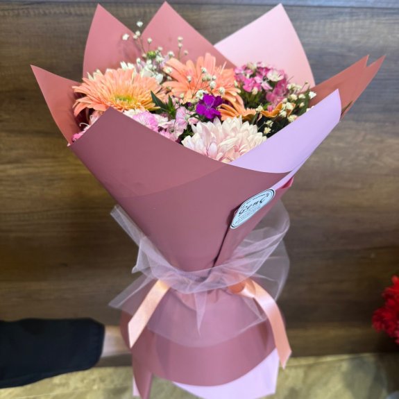 Pembe Gerbara Buketi