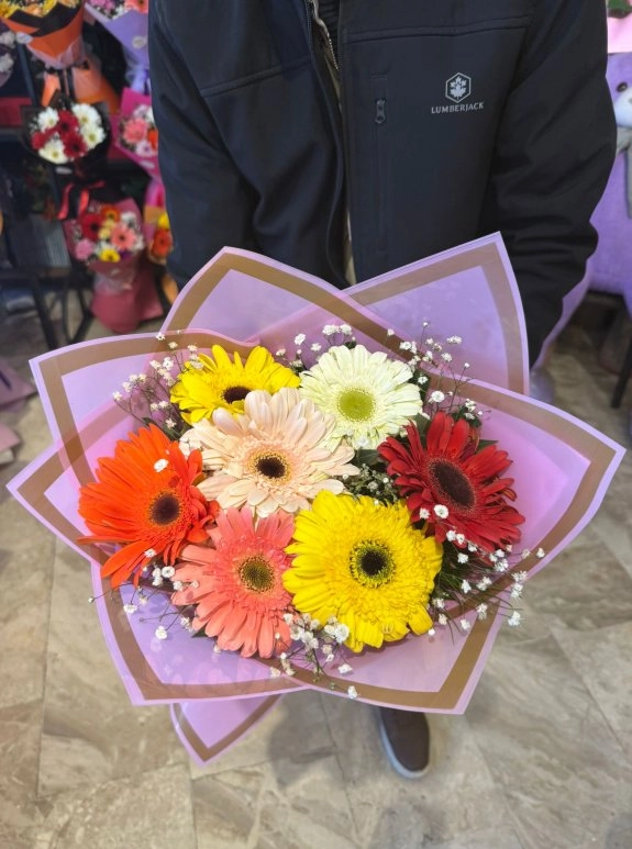 Renkli Gerbara Buketi