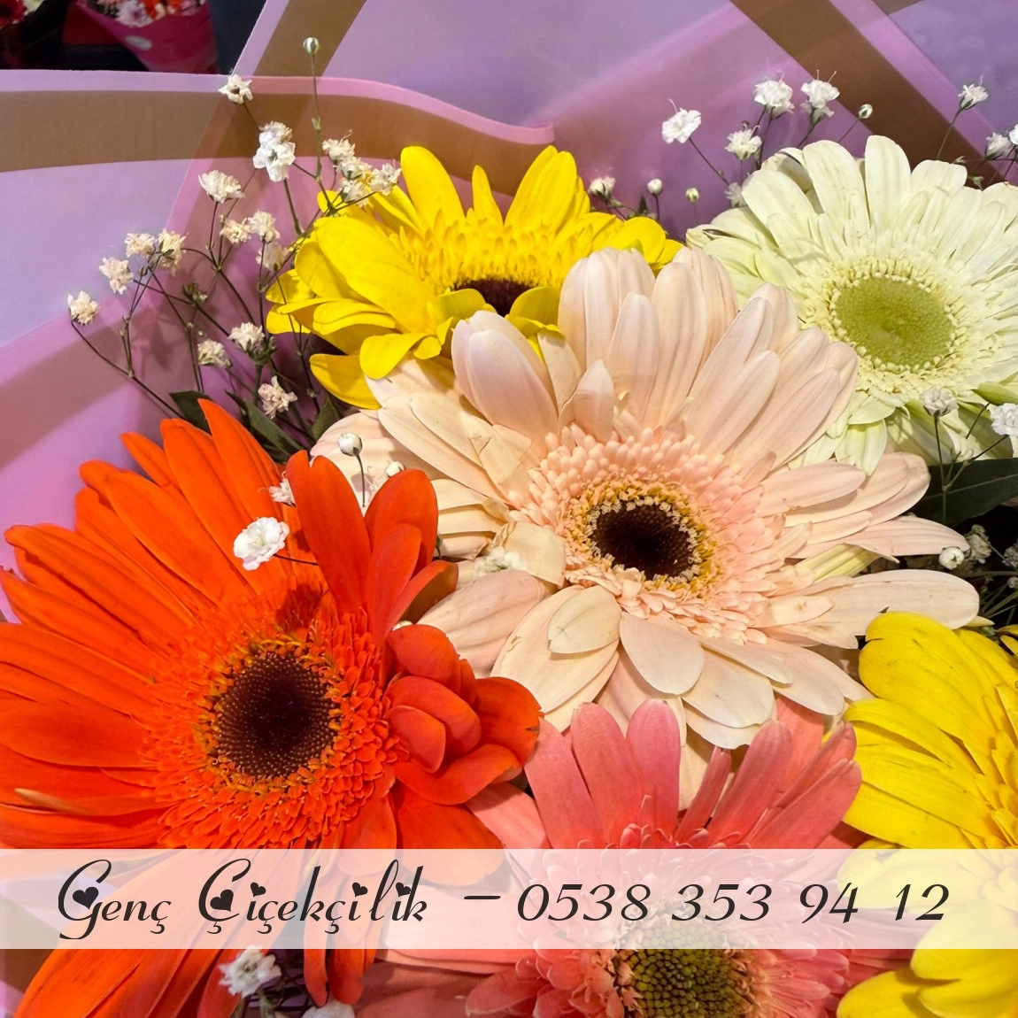 Renkli Gerbara Buketi
