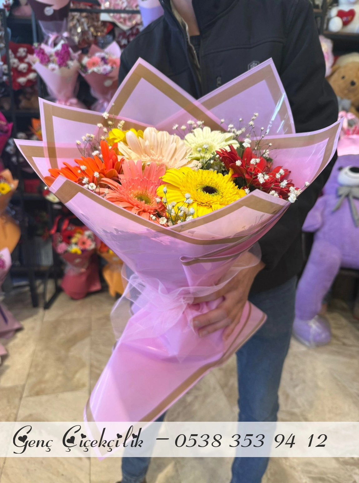 Renkli Gerbara Buketi